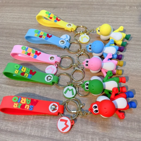 Super Mario Keychains Cute PVC Action Figures Backpack Pendant