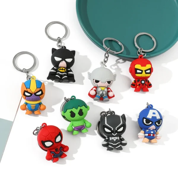 Marvel Heroes Keychains - Iron Man, Captain America, Spiderman Designs