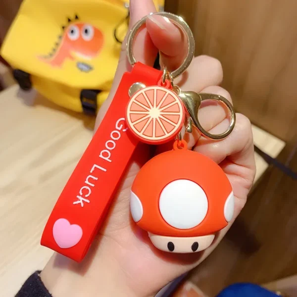 Super Mario Keychains Kawaii Mushroom Toad Anime Figures Cartoon Toys Pendants