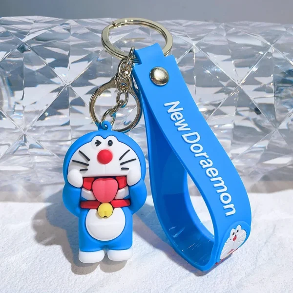 MINISO Doraemon Keychains Silicone Doll Unique Couple Style