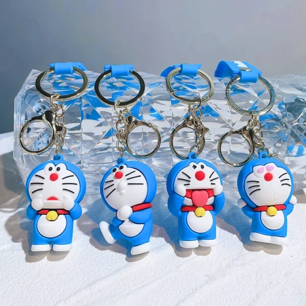 MINISO Doraemon Keychains Silicone Doll Unique Couple Style