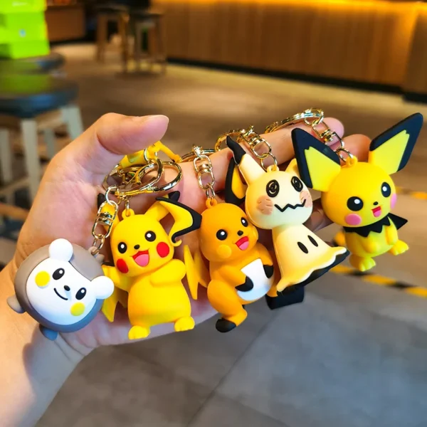 Pokémon Anime Keychains - Raichu, Pikachu, Pichu, Mimikyu, Togedemaru Figures