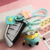 Kawaii Minion Keychains Anime Figures Backpack Pendant Car Key Ring Toy