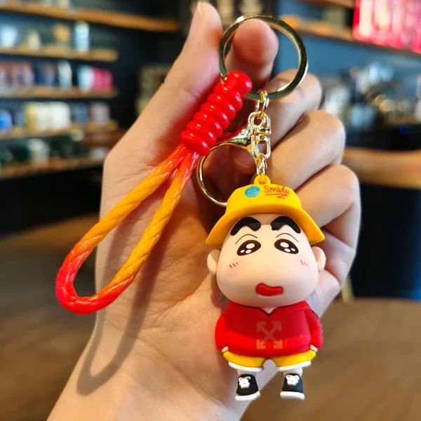 Crayon Shin-chan Keychains Anime Doll Pendant Car Key Ring