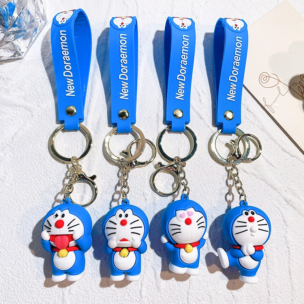 MINISO Doraemon Keychains Silicone Doll Unique Couple Style