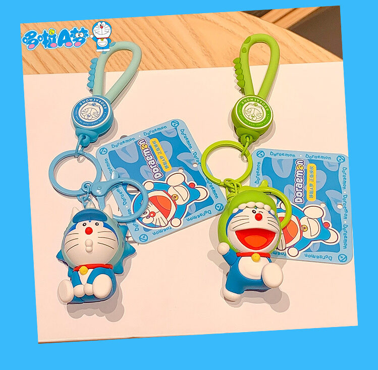 Kawaii Doraemon Keychains: Cute Cartoon Couple Bag Charms