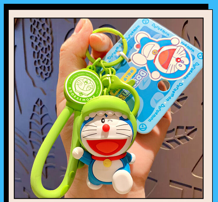 Kawaii Doraemon Keychains: Cute Cartoon Couple Bag Charms