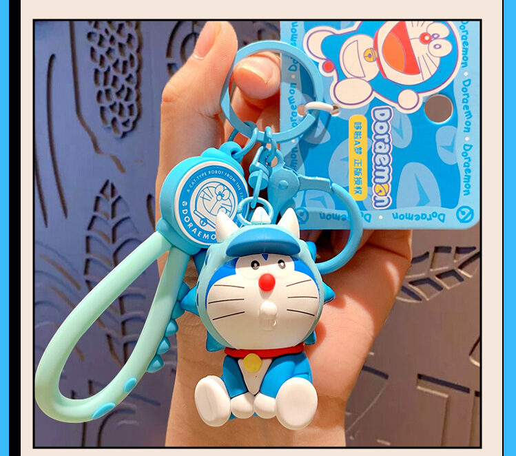 Kawaii Doraemon Keychains: Cute Cartoon Couple Bag Charms