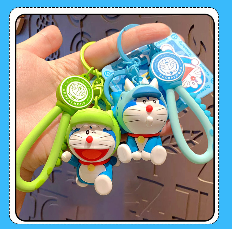 Kawaii Doraemon Keychains: Cute Cartoon Couple Bag Charms