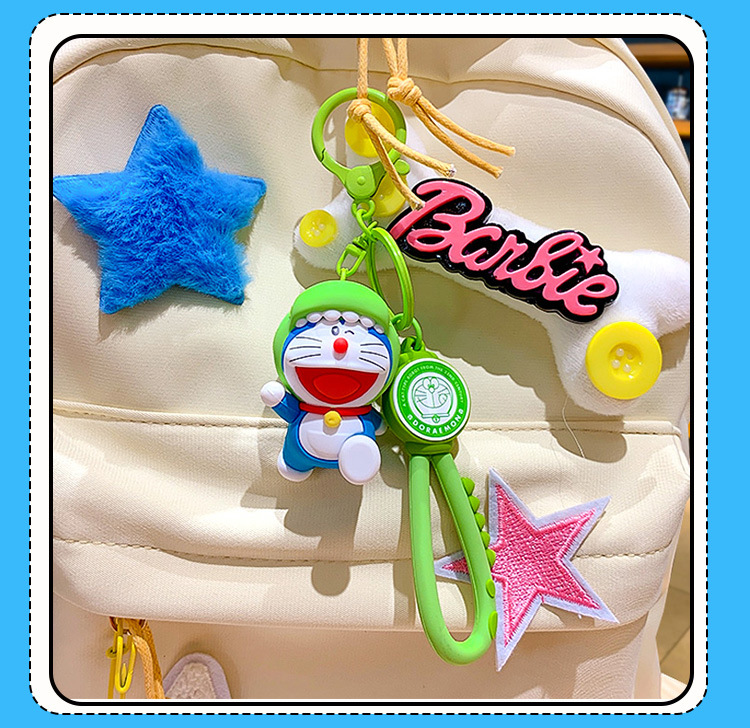 Kawaii Doraemon Keychains: Cute Cartoon Couple Bag Charms