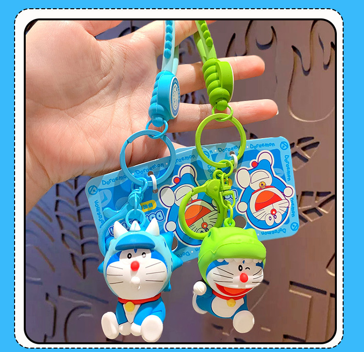 Kawaii Doraemon Keychains: Cute Cartoon Couple Bag Charms