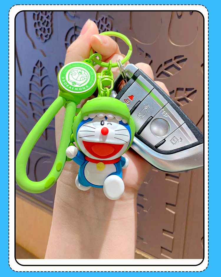 Kawaii Doraemon Keychains: Cute Cartoon Couple Bag Charms