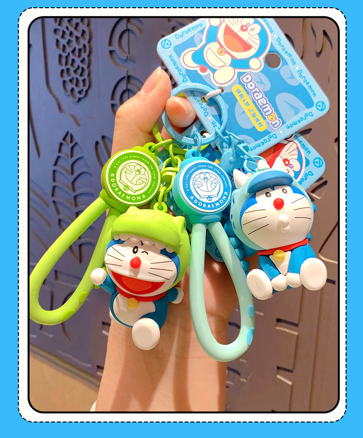 Kawaii Doraemon Keychains: Cute Cartoon Couple Bag Charms