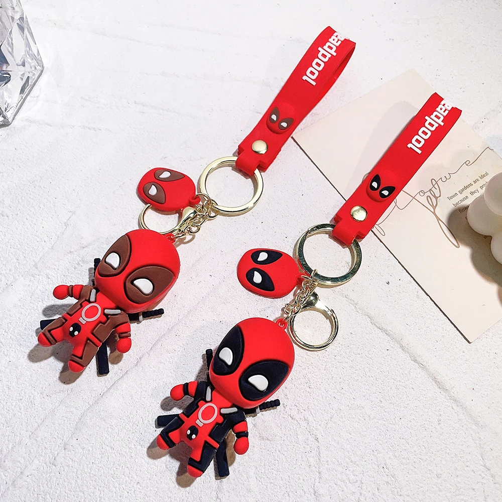 Marvel Deadpool Q Keychains Cute Doll Pendant, Anime Figures