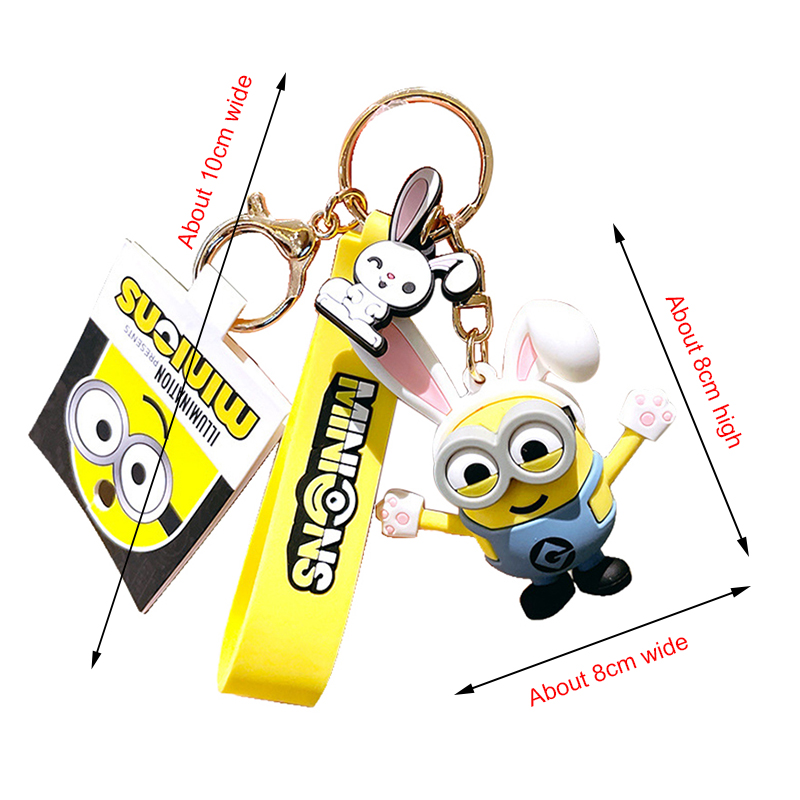 Cartoon Minions Keychain Despicable Me PVC Doll Car Pendant Toy