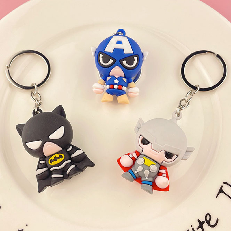 Marvel Heroes Keychains - Iron Man, Captain America, Spiderman Designs