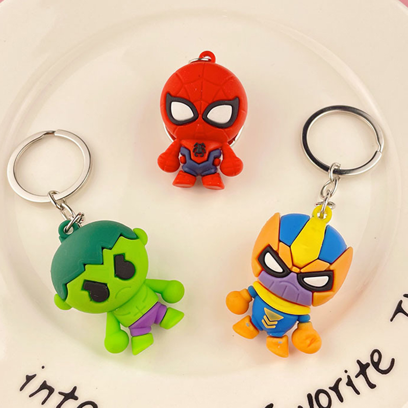 Marvel Heroes Keychains - Iron Man, Captain America, Spiderman Designs