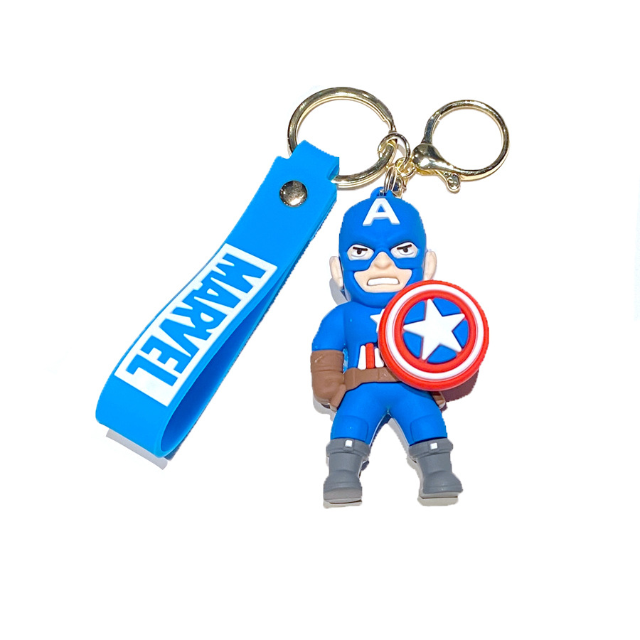 Marvel Superhero Keychains - Iron Man, Spider-Man PVC Cute Key Rings