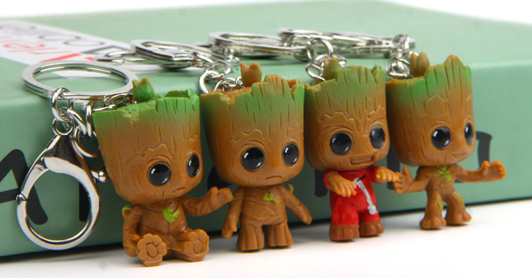 Disney Marvel Baby Groot Keychains - Cute Anime Figure Toy