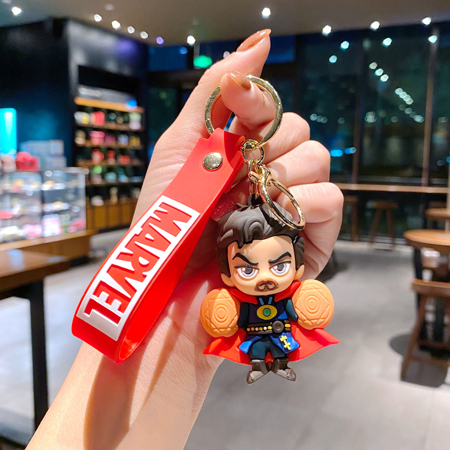 Marvel Superhero Keychains - Iron Man, Spider-Man PVC Cute Key Rings