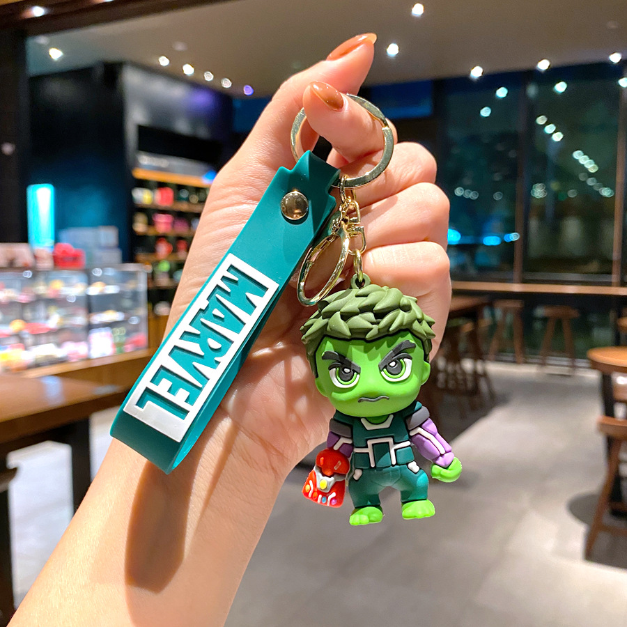 Marvel Superhero Keychains - Iron Man, Spider-Man PVC Cute Key Rings