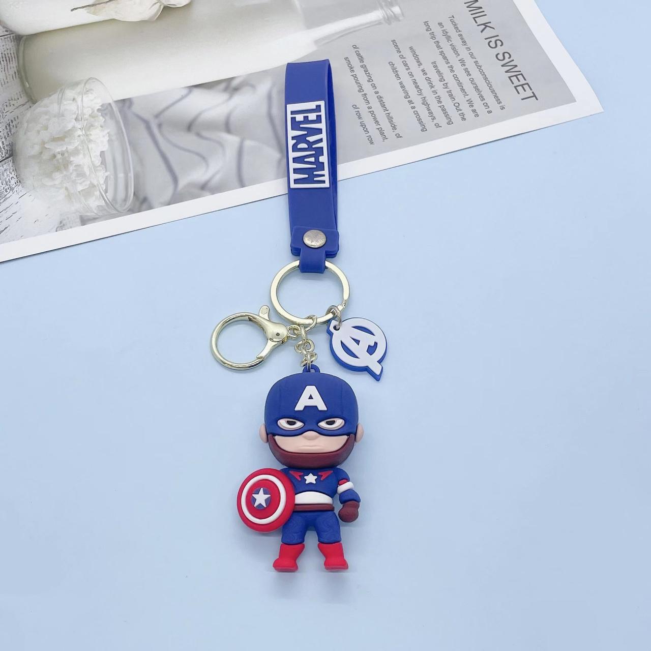 Disney Marvel Avengers Keychains - Creative Spiderman & Captain America Car, Bag Accessories