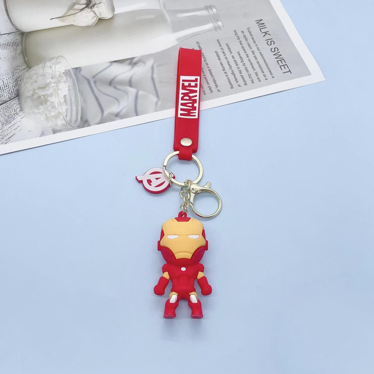 Disney Marvel Avengers Keychains - Creative Spiderman & Captain America Car, Bag Accessories