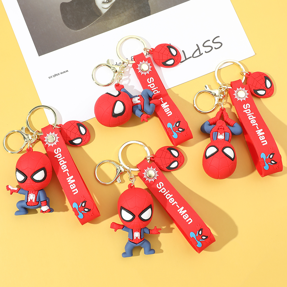 Marvel Avengers Spiderman Keychains - Cute Superhero Pendant, Kawaii