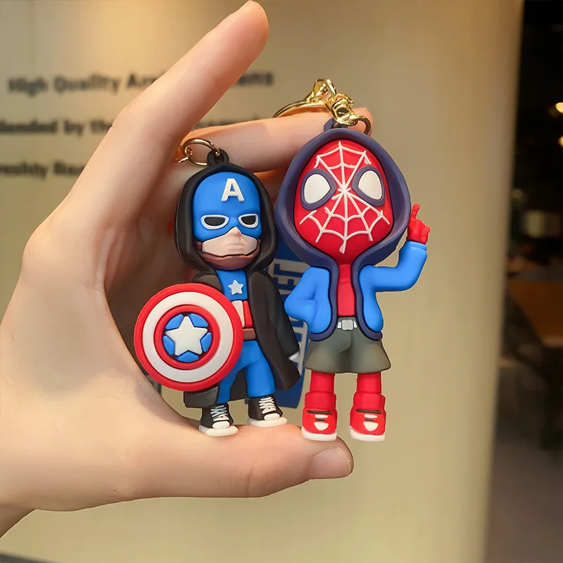 Marvel Avengers Keychains Spider Man, Iron Man, Captain America Dolls