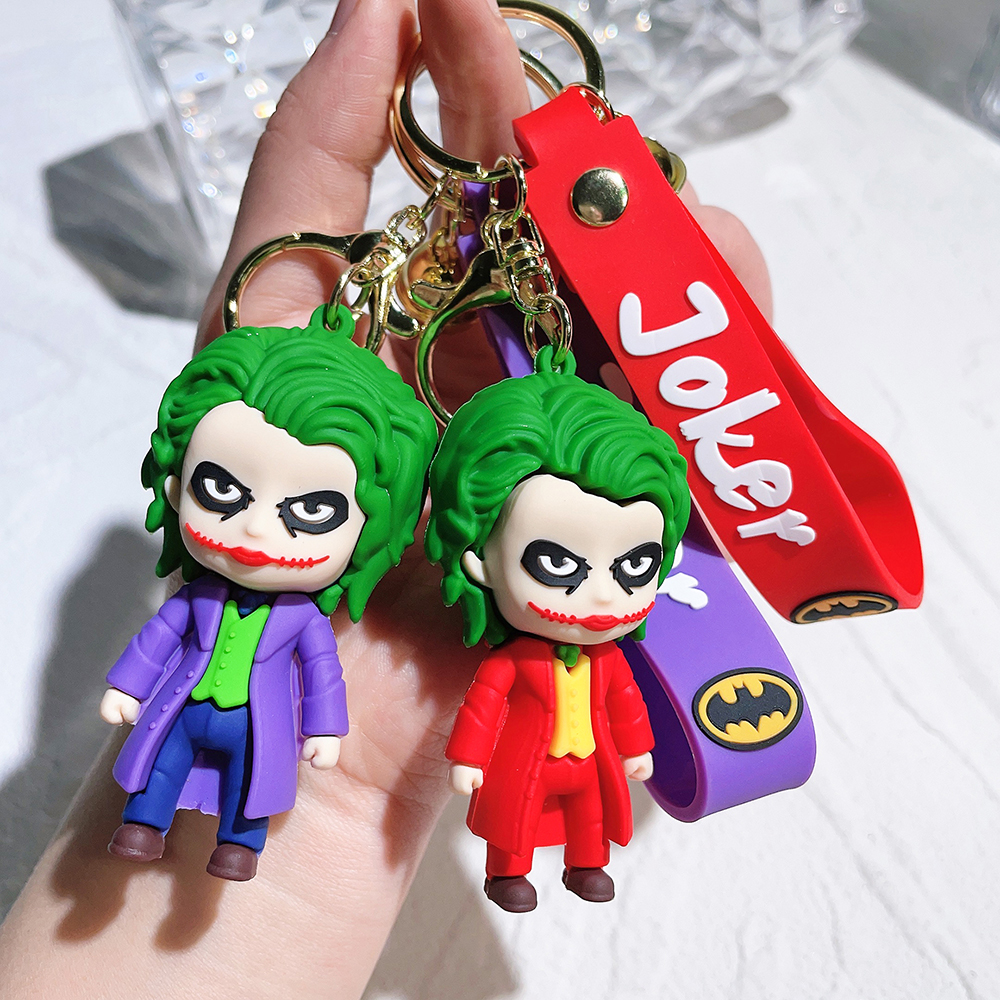 Anime Cartoon Marvel Batman Joker Keychains - Halloween Series Doll Pendant