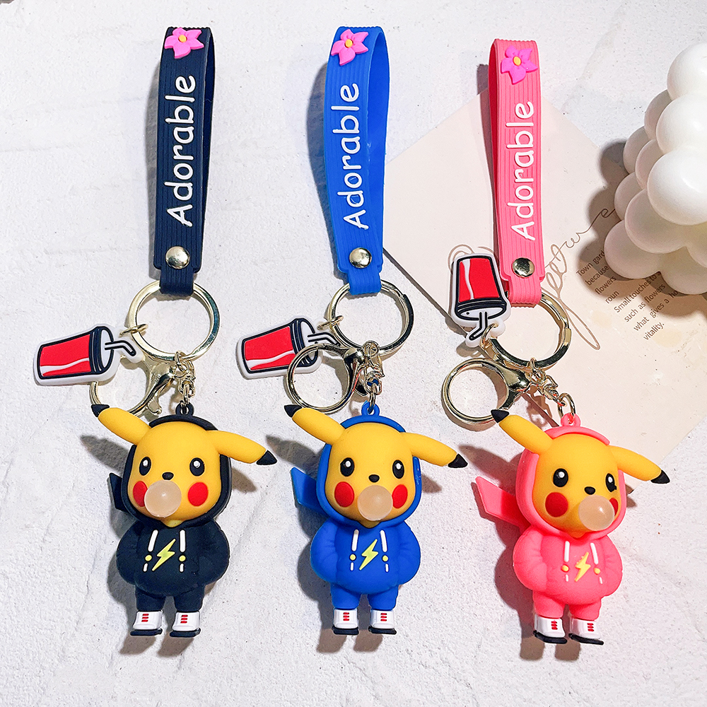 Kawaii Pokemon Pikachu Keychains - Fashion Doll Pendant for Bags & Cars