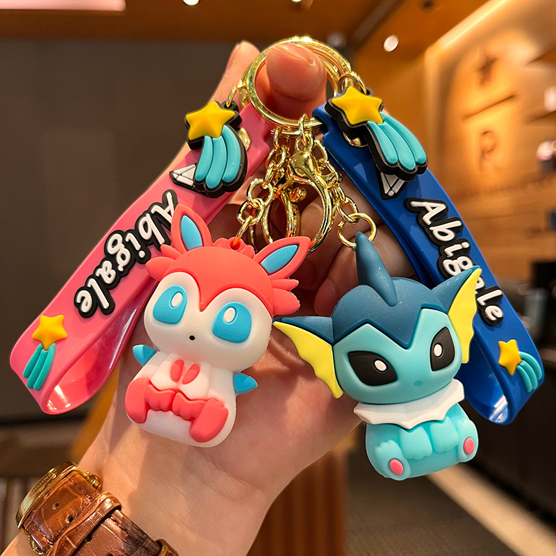 Pokemon Anime Eevee Pikachu Vaporeon PVC Figure Keychains, Bag Decor, Unique Toy