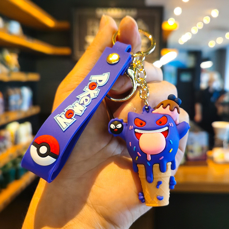 Pokemon Keychains - Pikachu Anime Figures, Kawaii Car Key Rings