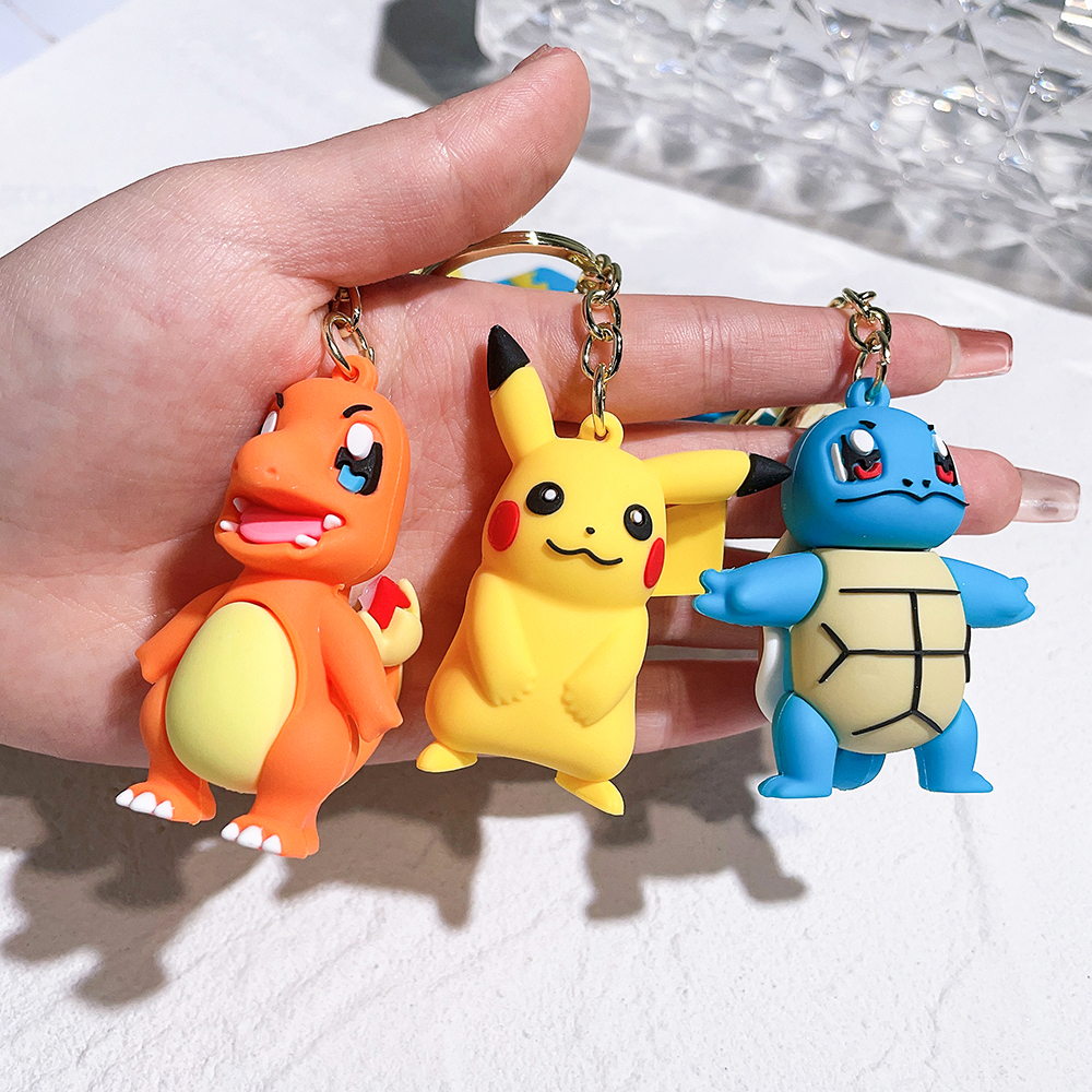 Pokemon Keychains - Pikachu Action Figure, Kawaii Cartoon Charmander Doll