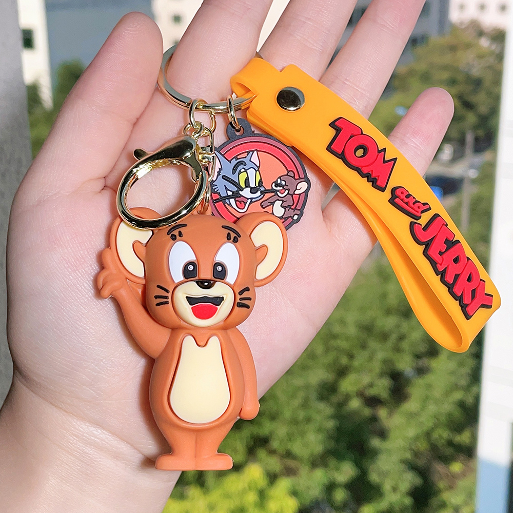 Tom & Jerry Keychains - Cute Cat & Mouse Action Figures