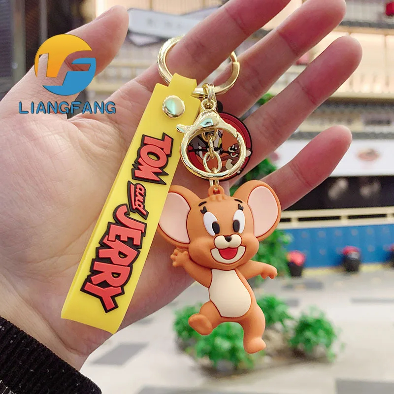 Tom & Jerry Keychains - Cute Cat & Mouse Action Figures