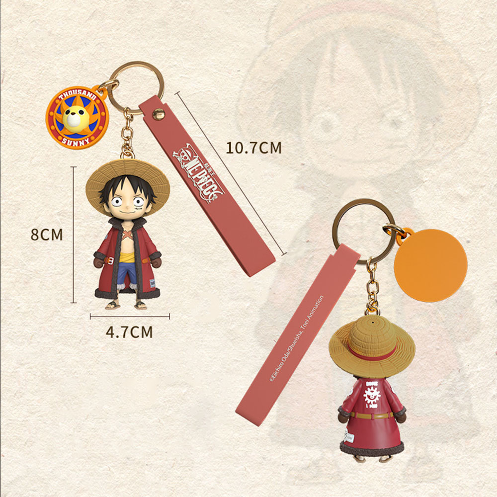 One Piece Anime Keychains Luffy Chopper Figures Cute Pendant