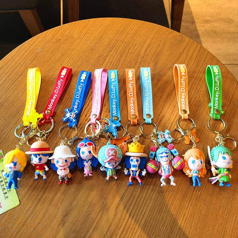 One Piece Anime Keychains - Luffy, Chopper, Zoro, Franky Designs