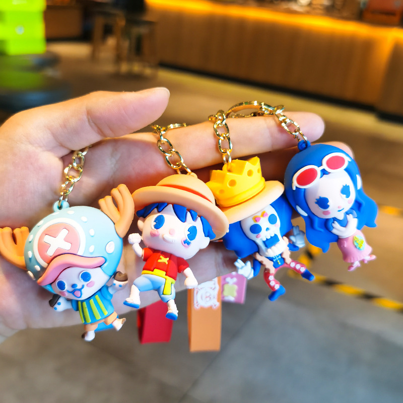 One Piece Anime Keychains - Luffy, Chopper, Zoro, Franky Designs