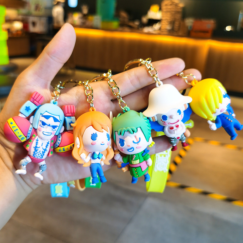 One Piece Anime Keychains - Luffy, Chopper, Zoro, Franky Designs