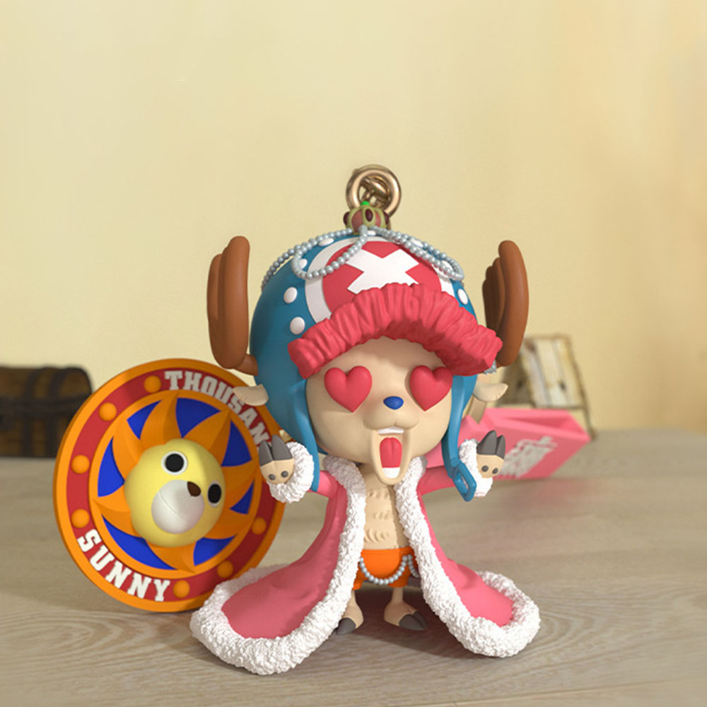 One Piece Anime Keychains Luffy Chopper Figures Cute Pendant