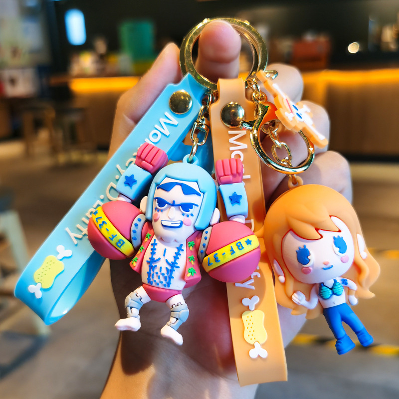 One Piece Anime Keychains - Luffy, Chopper, Zoro, Franky Designs