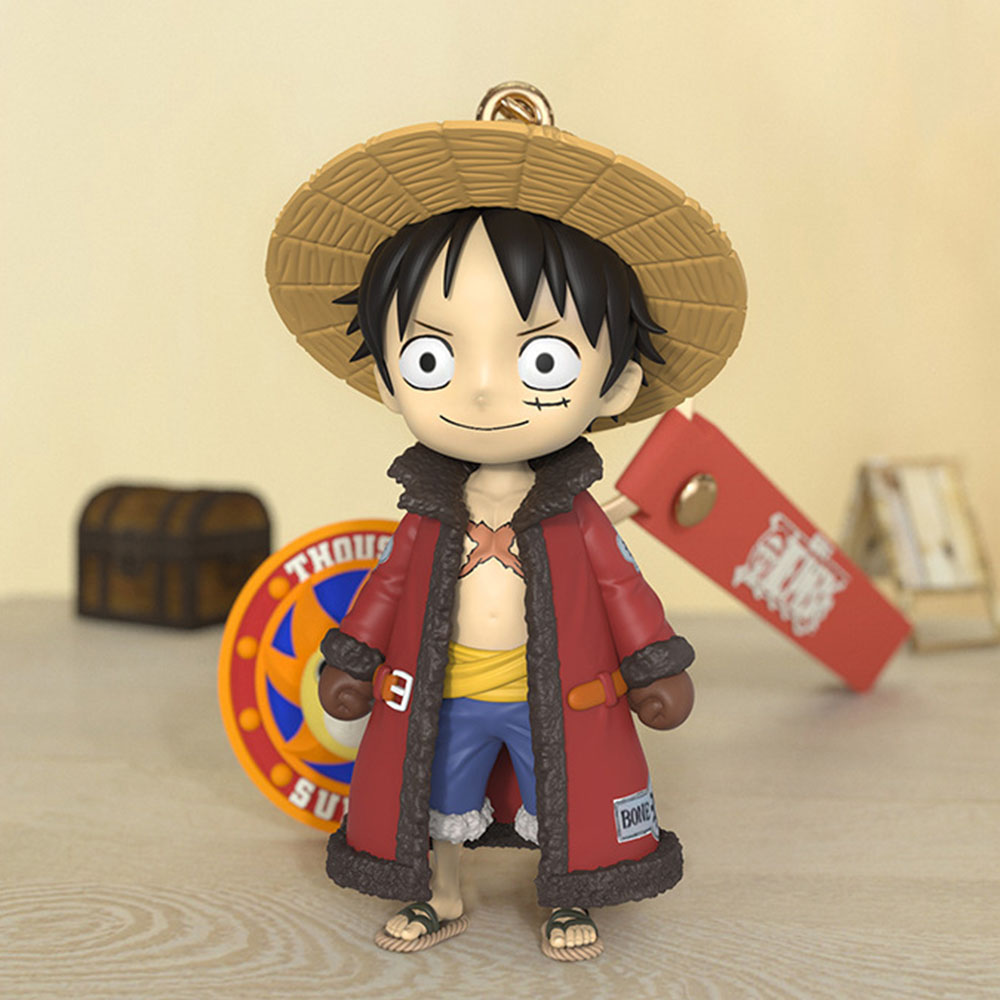 One Piece Anime Keychains Luffy Chopper Figures Cute Pendant