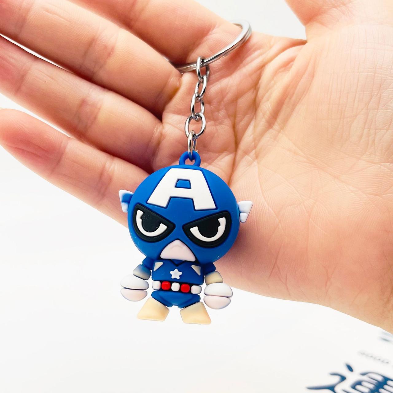 Disney Marvel Keychains Captain America, Thor, Iron Man Anime Figures