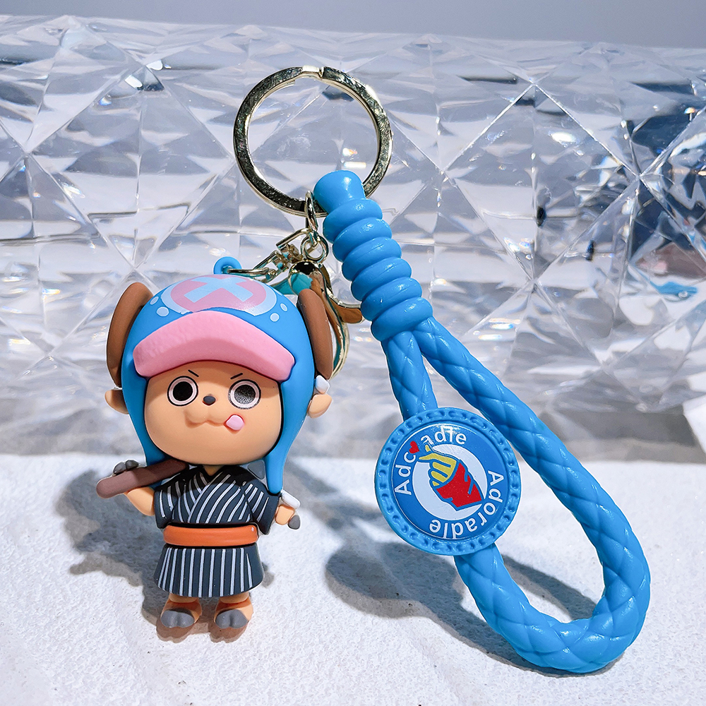 One Piece Keychains Kawaii Luffy Zoro Chopper Figure Keyrings