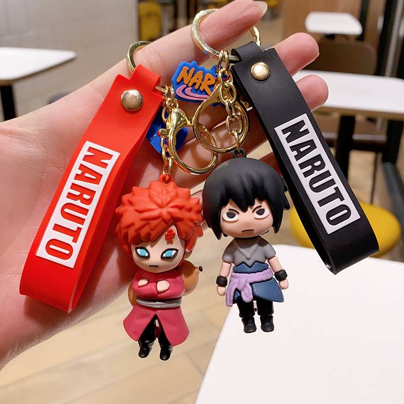 Naruto Anime Keychains Drip Rubber Doll Couple Models Charm Pendant