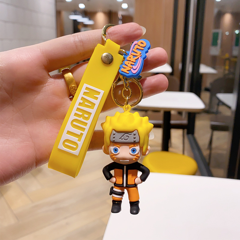 Naruto Anime Keychains Drip Rubber Doll Couple Models Charm Pendant