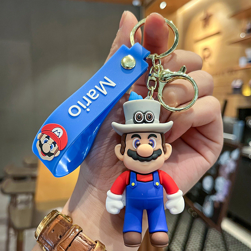 Super Mario Bros Keychains Classic Cartoon Figurine Doll Keychains