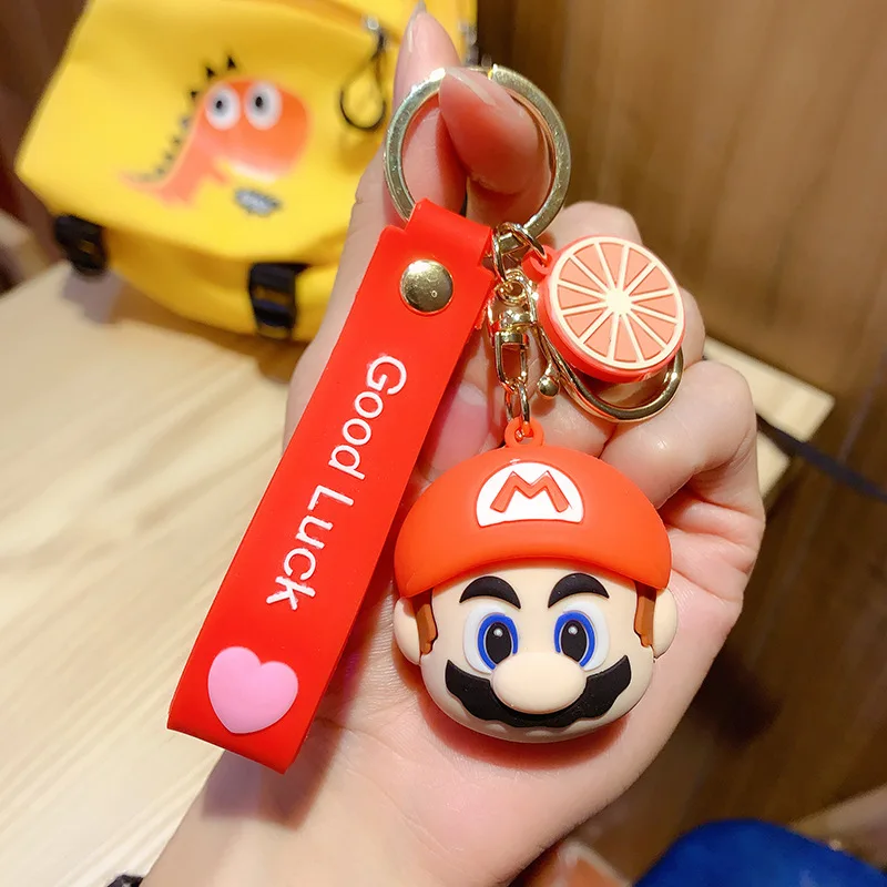 Super Mario Keychains Kawaii Mushroom Toad Anime Figures Cartoon Toys Pendants