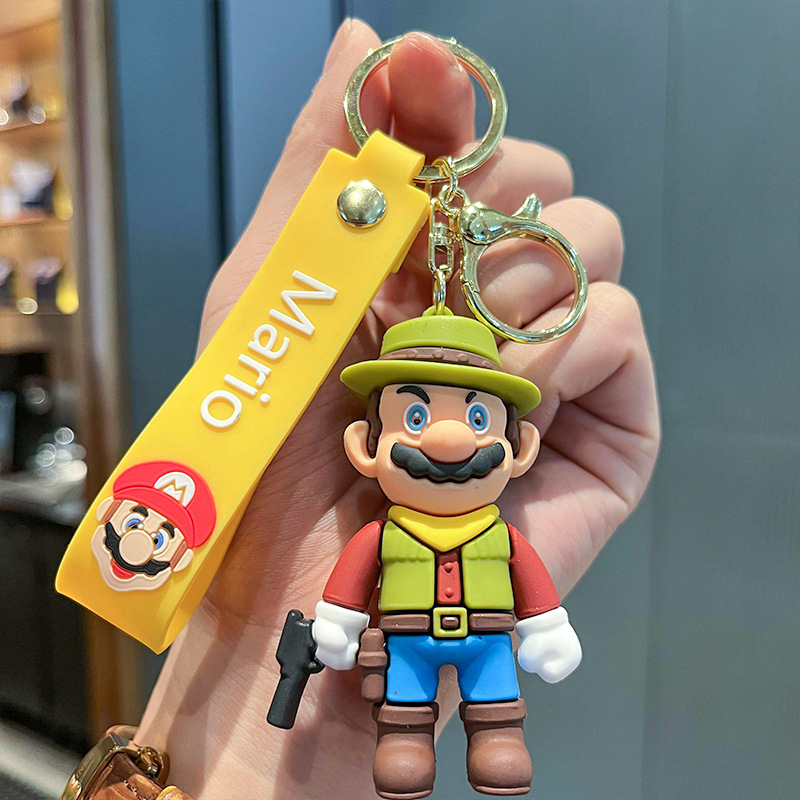 Super Mario Bros Keychains Classic Cartoon Figurine Doll Keychains